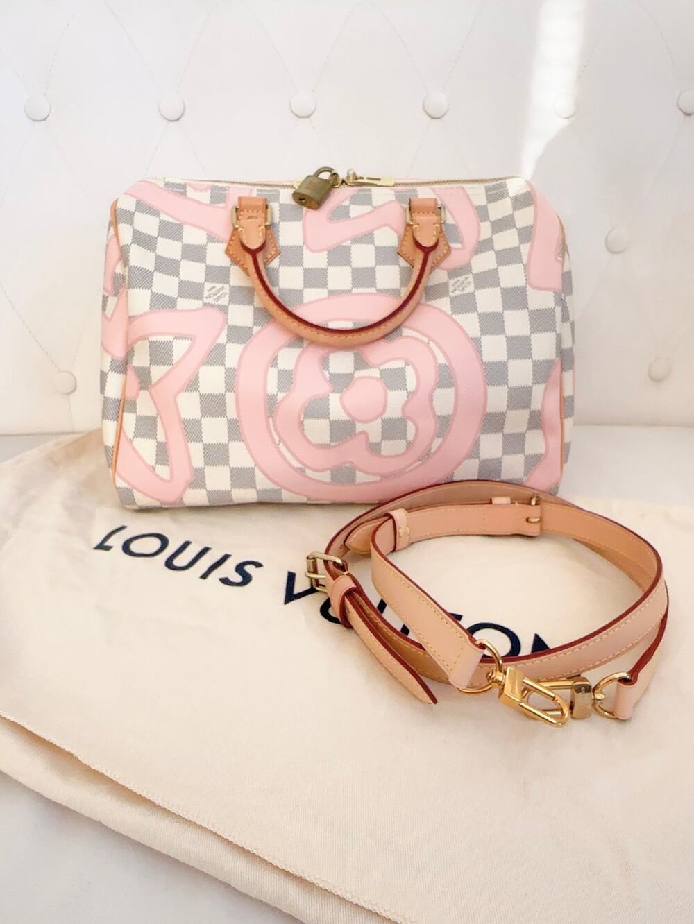 Louis Vuitton Limited Edition 2017 Damier Azur Tahitienne Speedy Bandouliere 30